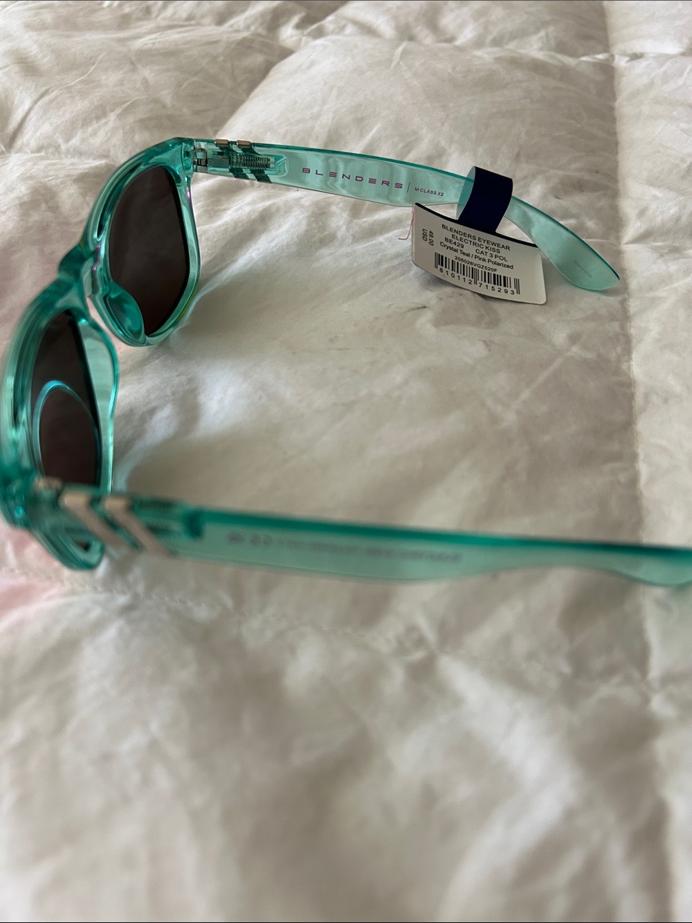 Blenders Eyewear- Electric Kiss Transparent Teal Sunglasses